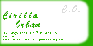 cirilla orban business card